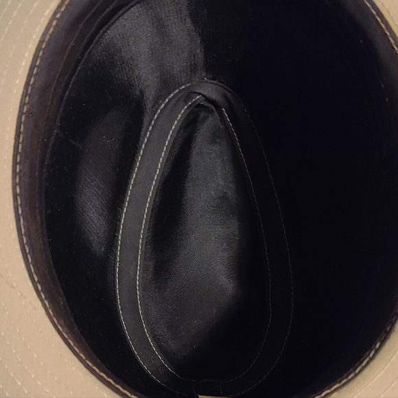 London Fog Fedora HAT size 6 3/4-6 7/8 Small color Beige  Great  Condition - Picture 2 of 11